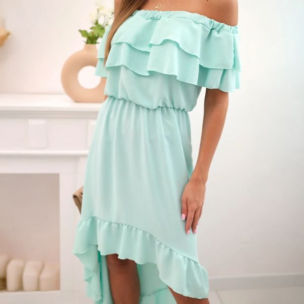 Cecile Off Shoulder mekko aqua-3