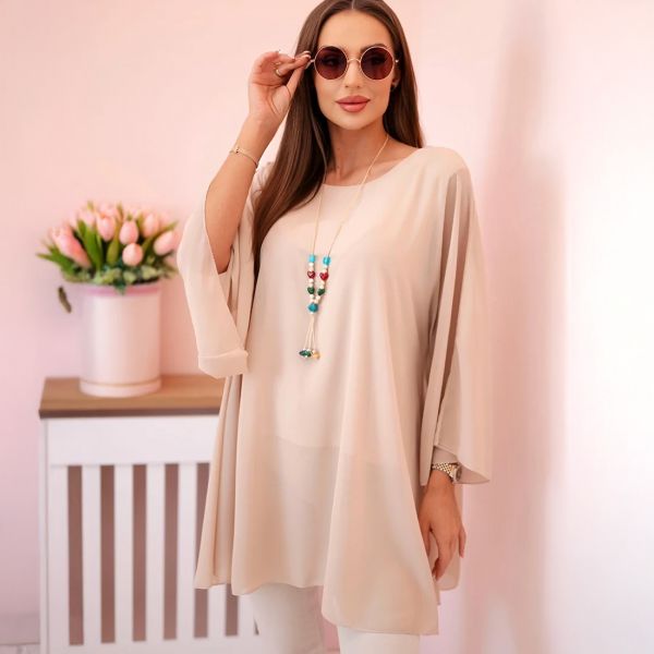 Magda viskoositunika alustopilla beige