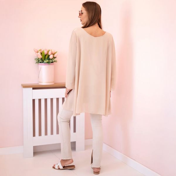 Magda viskoositunika alustopilla beige-2