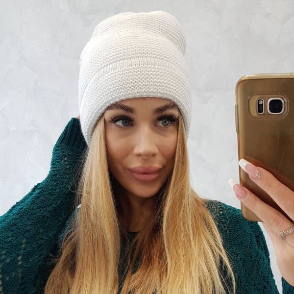Oliwier Mohair neulepipo valkoinen