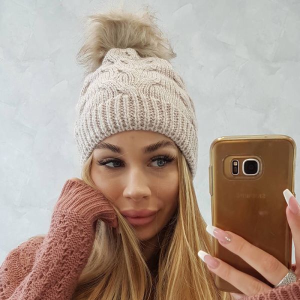 Oliwier Ela fleecevuorattu pipo beige