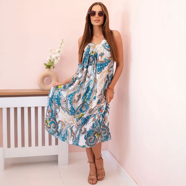 Alana kuvioitu taskumekko turkoosi