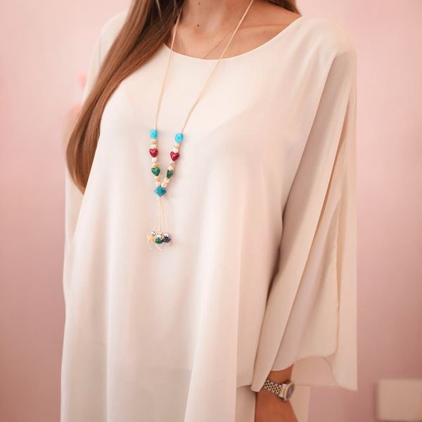 Magda viskoositunika alustopilla beige vaalea-2