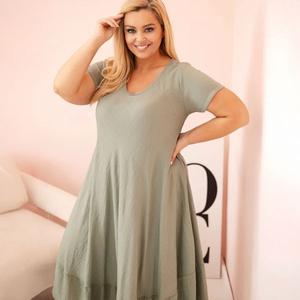 Mimosa Plus viskoosimekko khaki vaalea-2