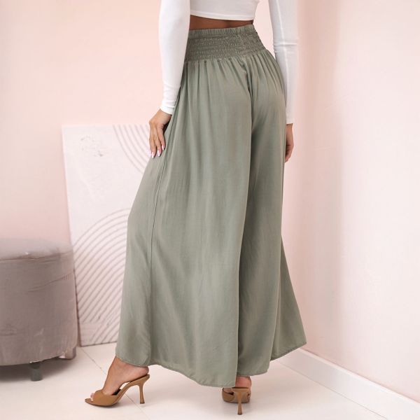 Kerry viskoosihousut khaki-2