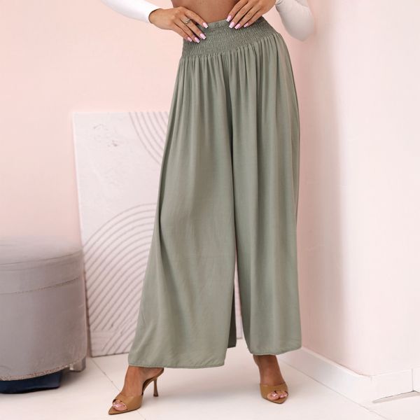 Kerry viskoosihousut khaki-3