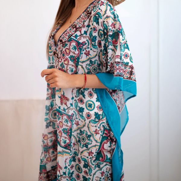 Saralee Oriental rantatunika turkoosi-4