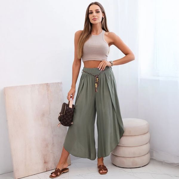 Peony viskoosihousut khaki-4