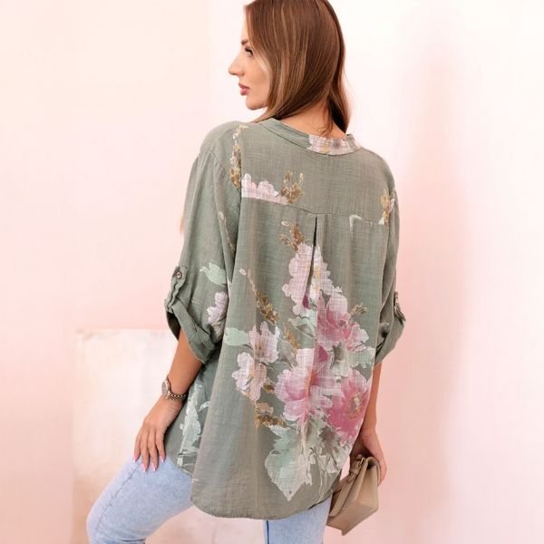 Elyna puuvillapaita khaki-3