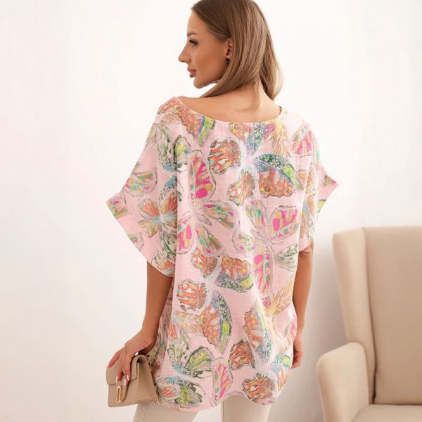 Butterfly puuvillapaita + koru candy pink-3