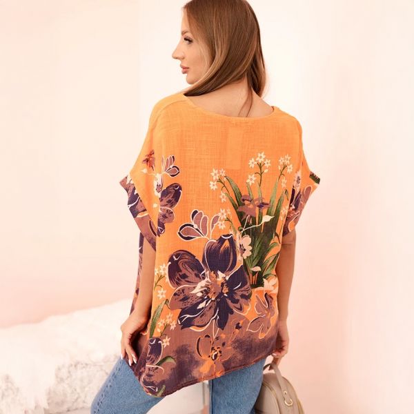 Lilia puuvillapaita oranssi-4