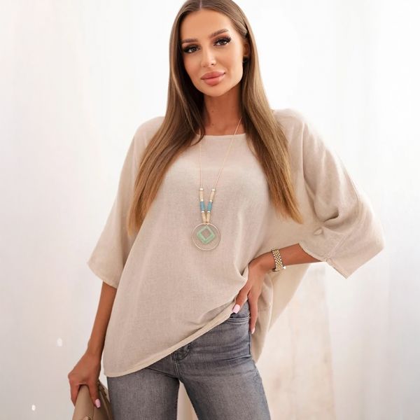 Layla paita + koru puuvillapellavaa beige
