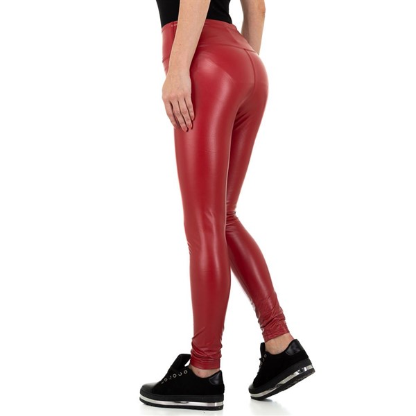 Daysie leatherlook leggingsit punainen-3
