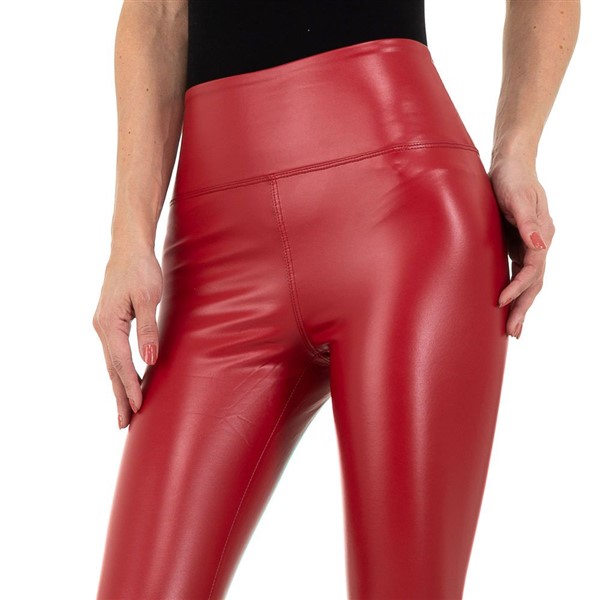 Daysie leatherlook leggingsit punainen-4