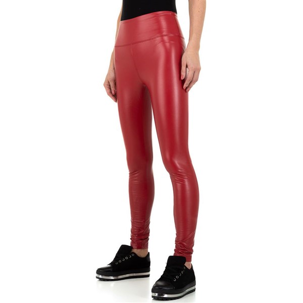 Daysie leatherlook leggingsit punainen-5