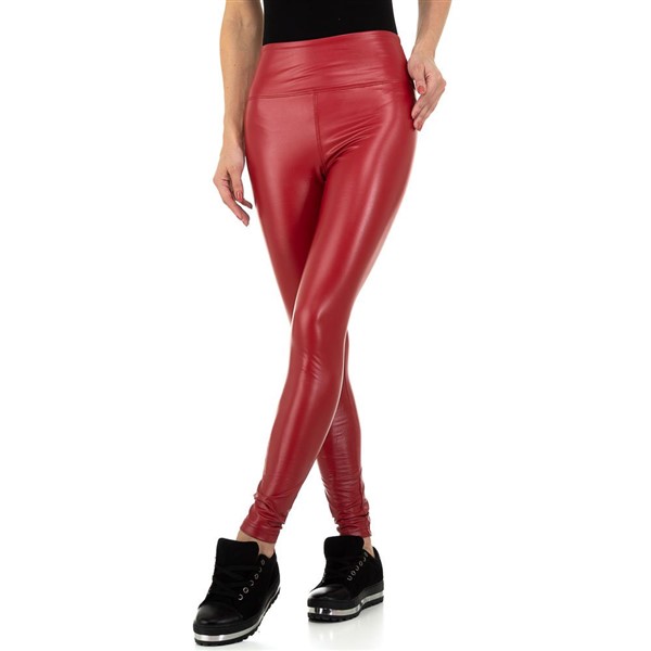 Daysie leatherlook leggingsit punainen-6