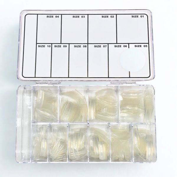 500 kpl ranskalainen 1/2 kynsitippi laatikossa kirkas-2