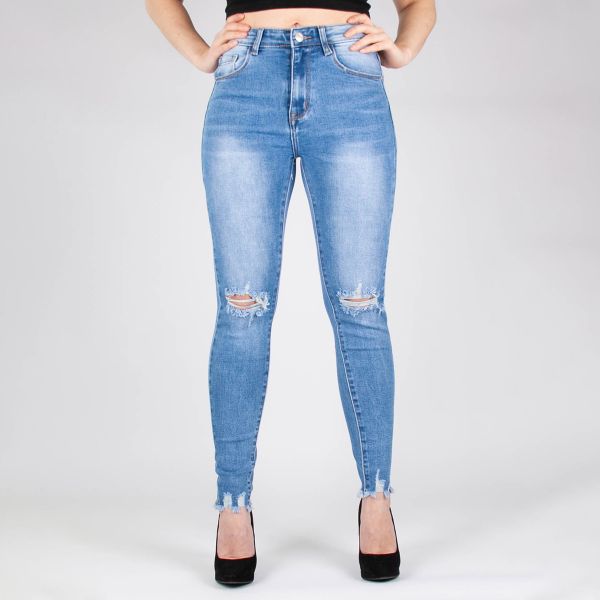 Miss Bon skinny stretchfarkut sininen-1