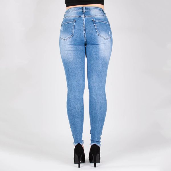 Miss Bon skinny stretchfarkut sininen-5