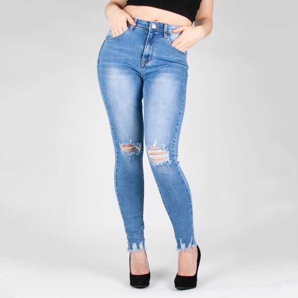 Miss Bon skinny stretchfarkut sininen-2