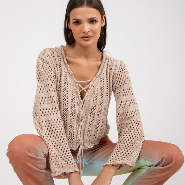 Rue Paris Olyvia neuletakki beige-1