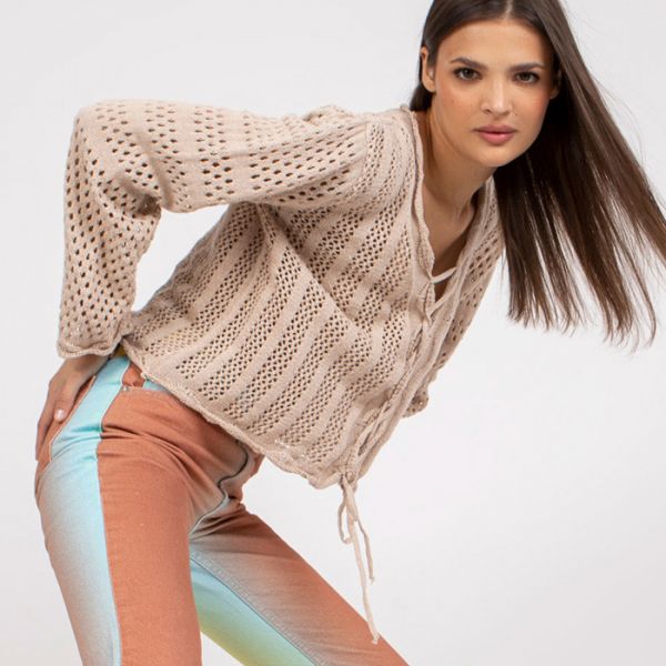 Rue Paris Olyvia neuletakki beige-2