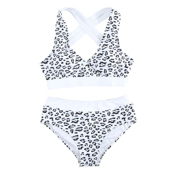Leopardikuvioinen bikinisetti valkoinen-6