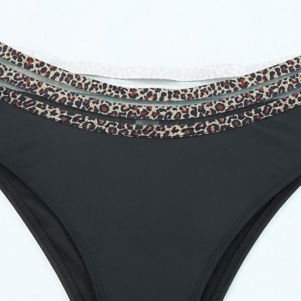 Leopard Mesh bikinisetti musta-7