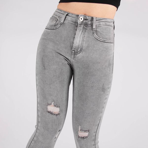 Secret Denim high waist stretchfarkut harmaa-8