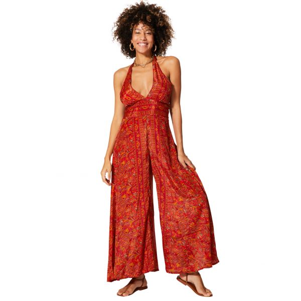 Shani jumpsuit punainen paisleykuvio-2