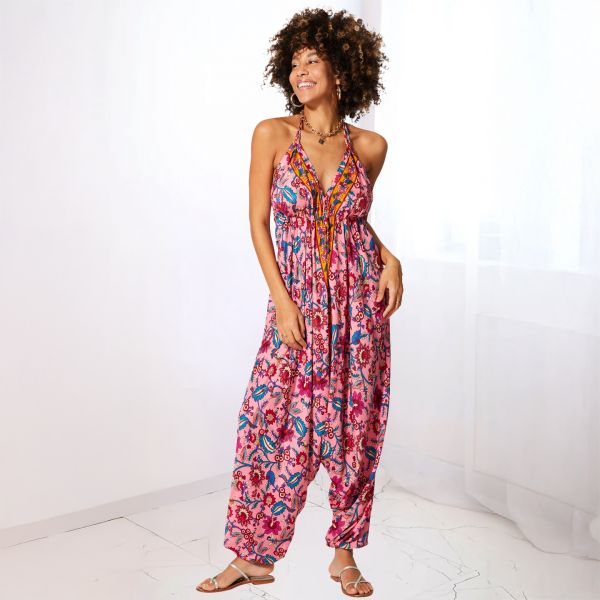 Tilonia haaremijumpsuit pinkkikuvioinen