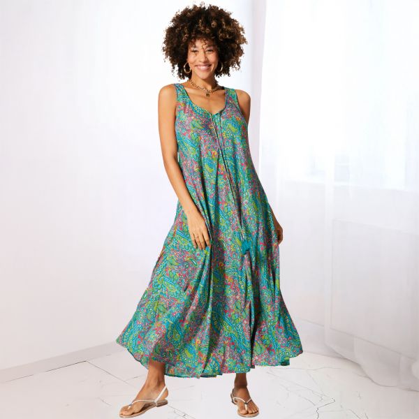 Saraiya kesämekko vihreä paisley