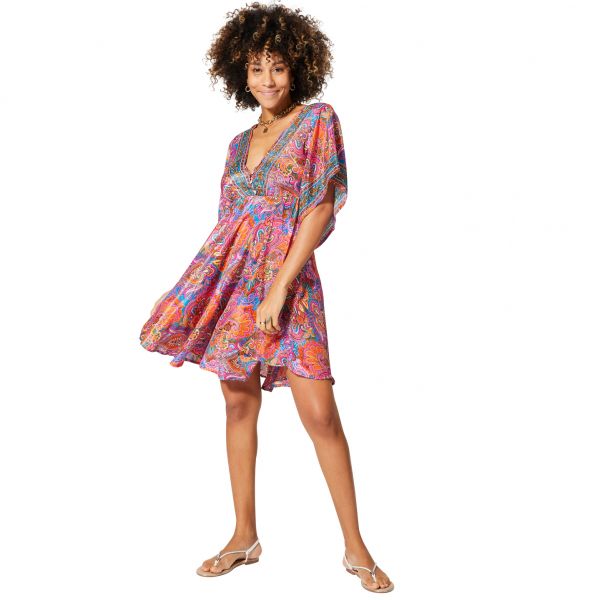 Valley minimekko paisley pinkki-3