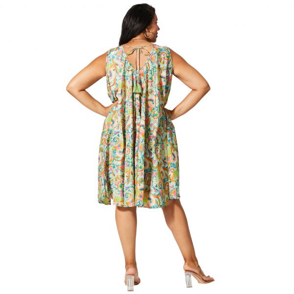Araku Plus taskumekko paisley vaaleanvihreä-2