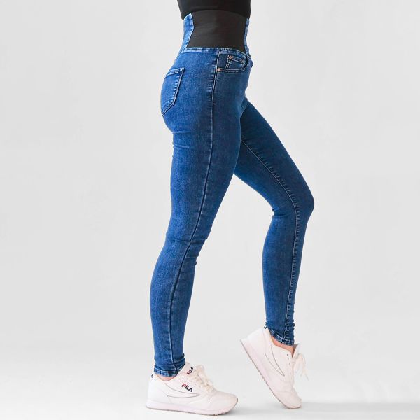 Miss&Queen High Waist stretchfarkut sininen-7