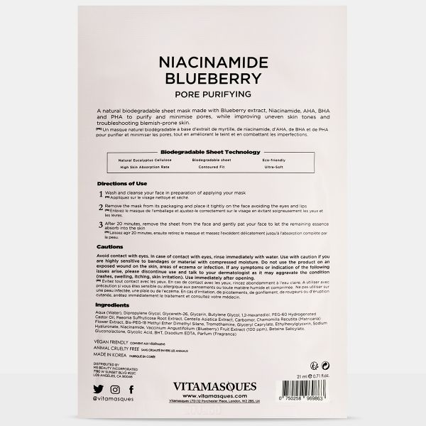 Vitamasque Niacinamide Blueberry kangasnaamio 21 ml-2