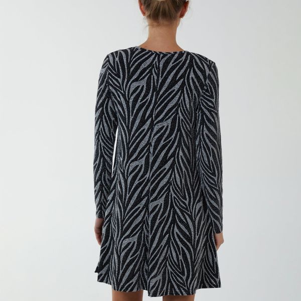 Qed LDN Aline Lurex mekko musta-hopea-4