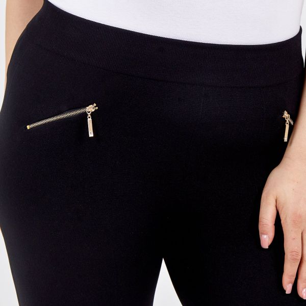 Nova Zip fleecevuoratut leggingsit musta-2