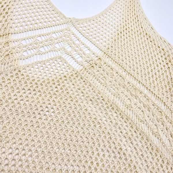 Nandi puuvillainen neulemekko beige-3