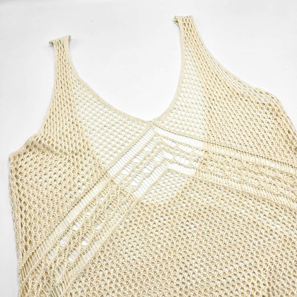 Nandi puuvillainen neulemekko beige-4