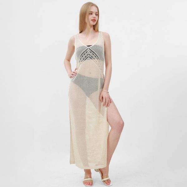 Nandi puuvillainen neulemekko beige
