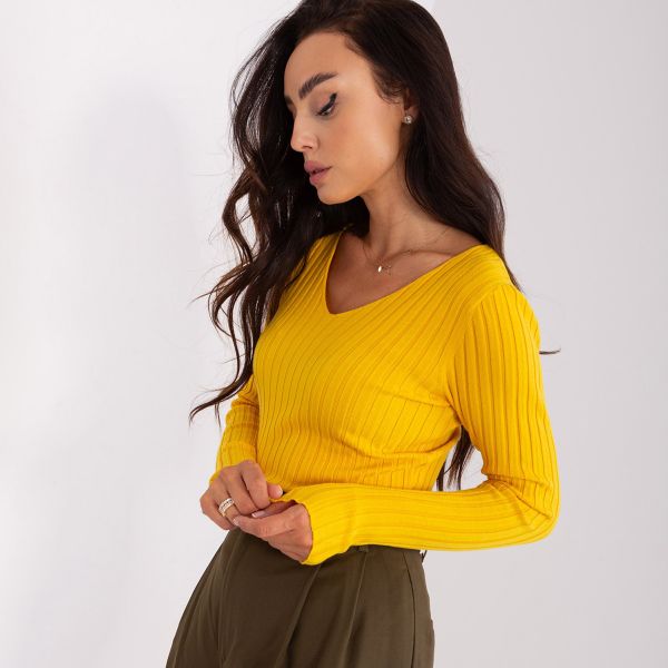 PM Adella superstretch neulospaita mustard-3