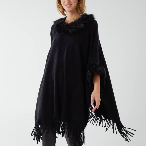 Qed LDN Zoa neuleponcho musta-1