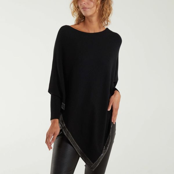 Qed LDN Skye neuleponcho musta