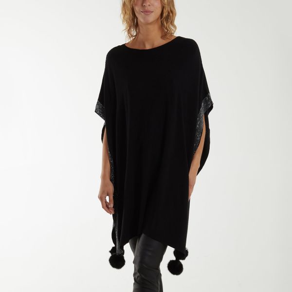 Qed LDN Eliz neuleponcho musta-2