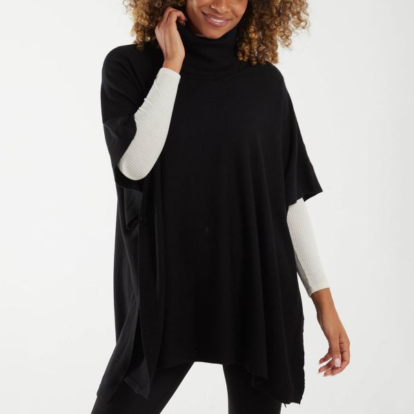Qed LDN Cass neuleponcho musta-1