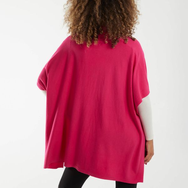 Qed LDN Cass neuleponcho pinkki-4