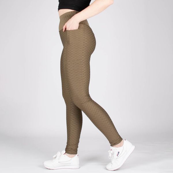 ShoSho Diamond Honeycomb leggingsit khaki-1