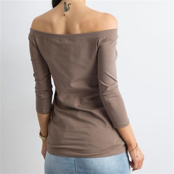 Basic Live Off Shoulder paita ruskea-5