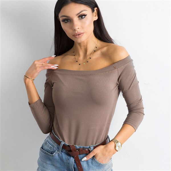 Basic Live Off Shoulder paita ruskea